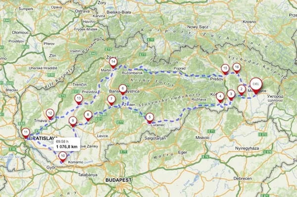 Okolo Slovenska na bicykli za 7 dní